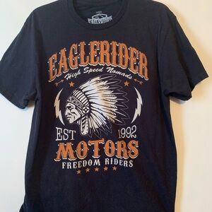 Black and Orange Graphic Tee for Men